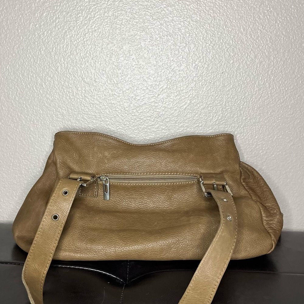 L’Artigiano Leather Tote Brown Tan Shoulder Bag Womens Purse Borse In Pe… - Picture 3 of 12